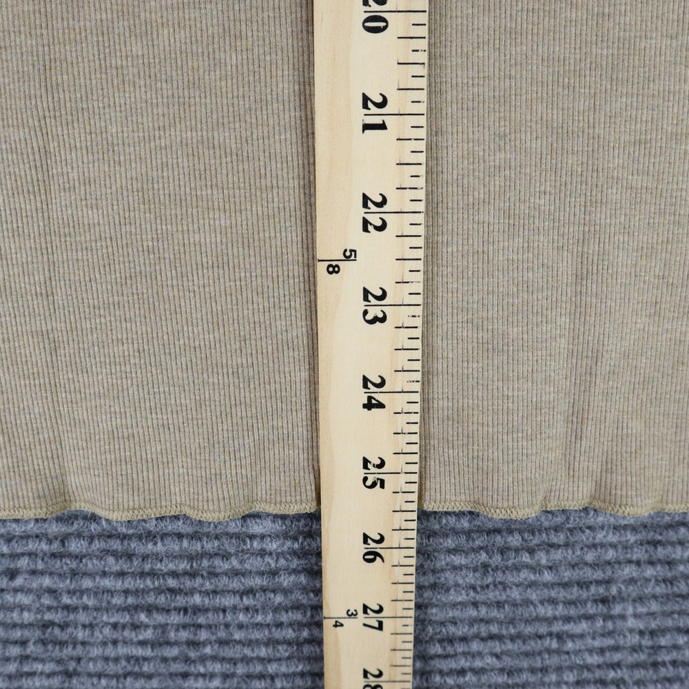 Polo Ralph Lauren Ribbed Stretch Turtleneck Top Womens M Beige Modal Preppy - Picture 8 of 10
